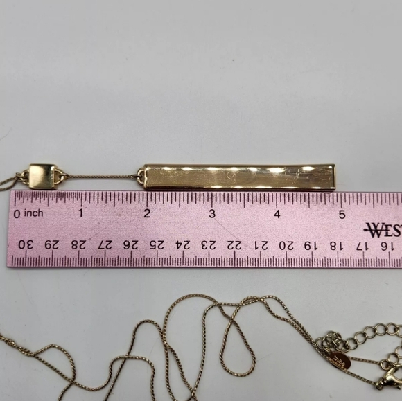 Linea By Louis Dell'Olio QVC Goldtone Vertical Bar Y-Drop Minimalist Necklace - Picture 16 of 16